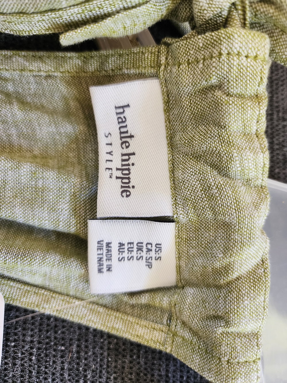 Haute Hippie Light Olive Green Linen-Blend Wide-Leg Jumpsuit - Picture 4 of 4